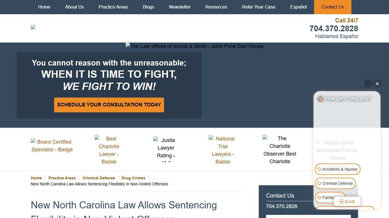 New North Carolina Law Allows Sentencing Flexibility in Non-Violent Offenses